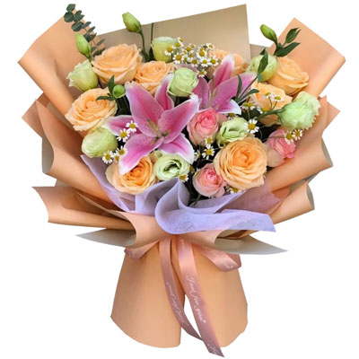 赤峰11朵玫瑰桔梗百合，陪你每个季节