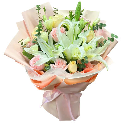 赤峰10朵玫瑰百合混搭，爱是难忘时刻